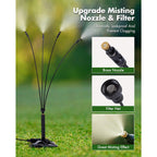Rafow Standing Misters For Outside Patio Portable Misting System For Cooling Outdoor 26.5 Ft Stand Mist Line Water Sprinklers Patio Mister For Garden Backyard Bbq Party Pool Beach