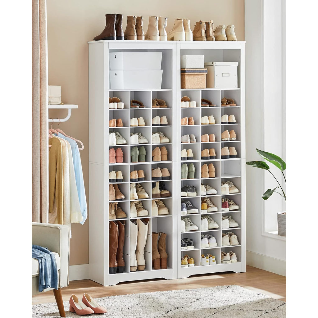 VASAGLE Shoe Storage Cabinet, 10 Tier Shoe Rack Organizer, Holds Up to 30 Pairs of Shoes, for Entryway Bedroom, 12.6 x 24.8 x 73.6 Inches, White ULBS273T14