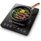 Amzchef Portable Induction Cooktop, 20 Temperature & Power Levels, 1800W | Induction Stove Burner With 6.8" Heating Coil, Low Noise Hot Plate, Single Electric Cooktops, 120°F To 465°F, 4 Hour Timer