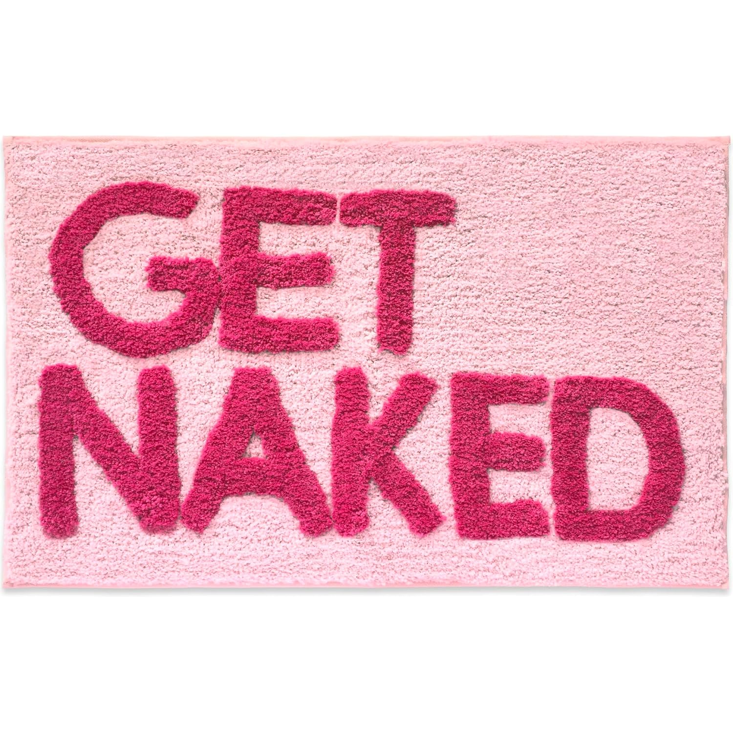 Get Naked Bath Mat Pink - Hot Pink Bathroom Rug, 31" X 20"