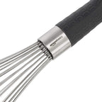 Amazon Basics Stainless Steel Wire Whisk Set For Cooking, Different Sizes, Easy To Hold Ergonomic Handle, 3 Piece, Black/Silver