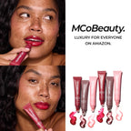 MCoBeauty Peptide Lip Treatment - Vanilla Brulee, Nude Beige - Tinted Plumping Balm Gloss - Hydrating Cream Oil Formula with Shea Butter & Peptides for Soft Plump Lips - Vegan & Cruelty Free