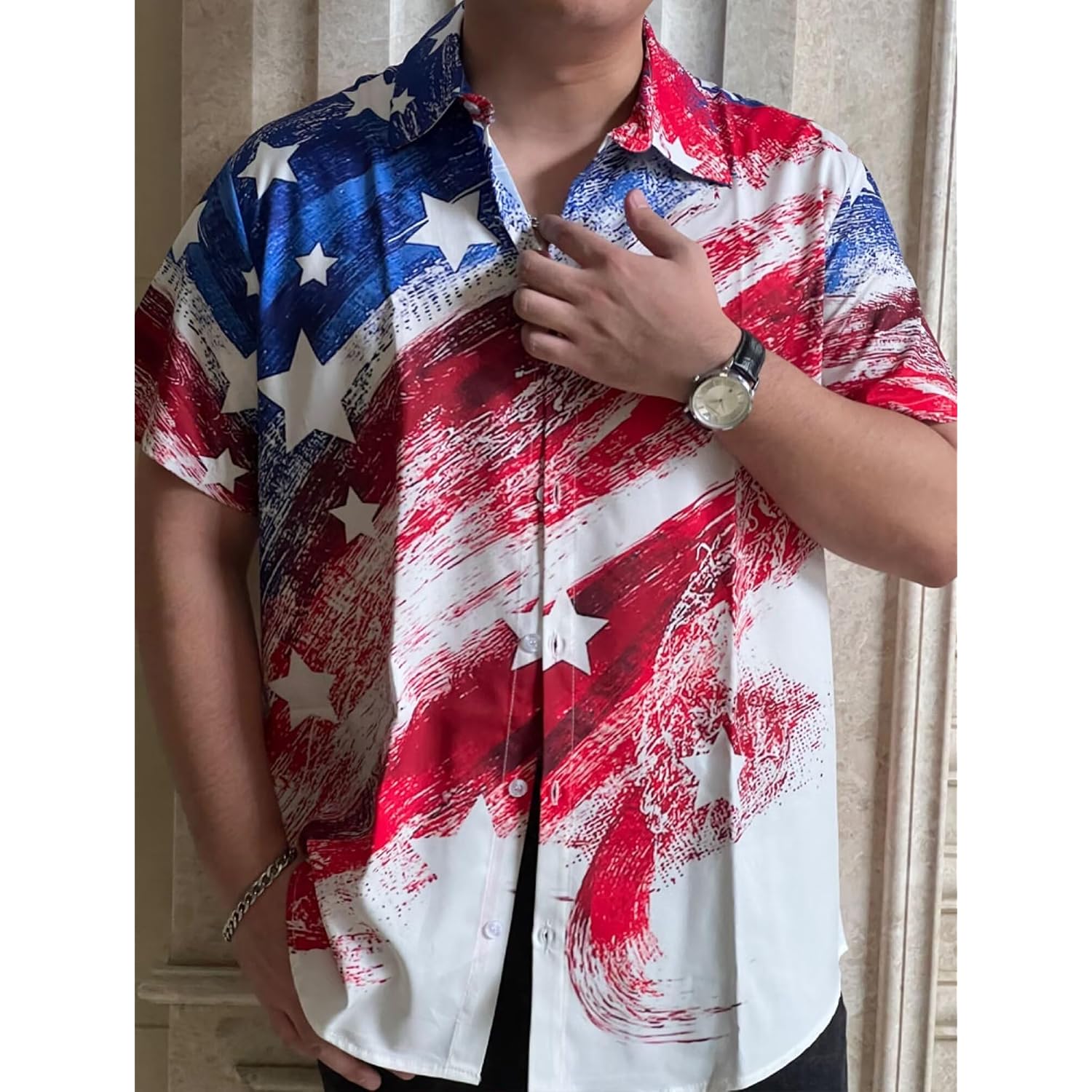 Bowling Shirts For Men Print Short Sleeve Regular Fit Hawaiian Casual Button Down Beach Shirts