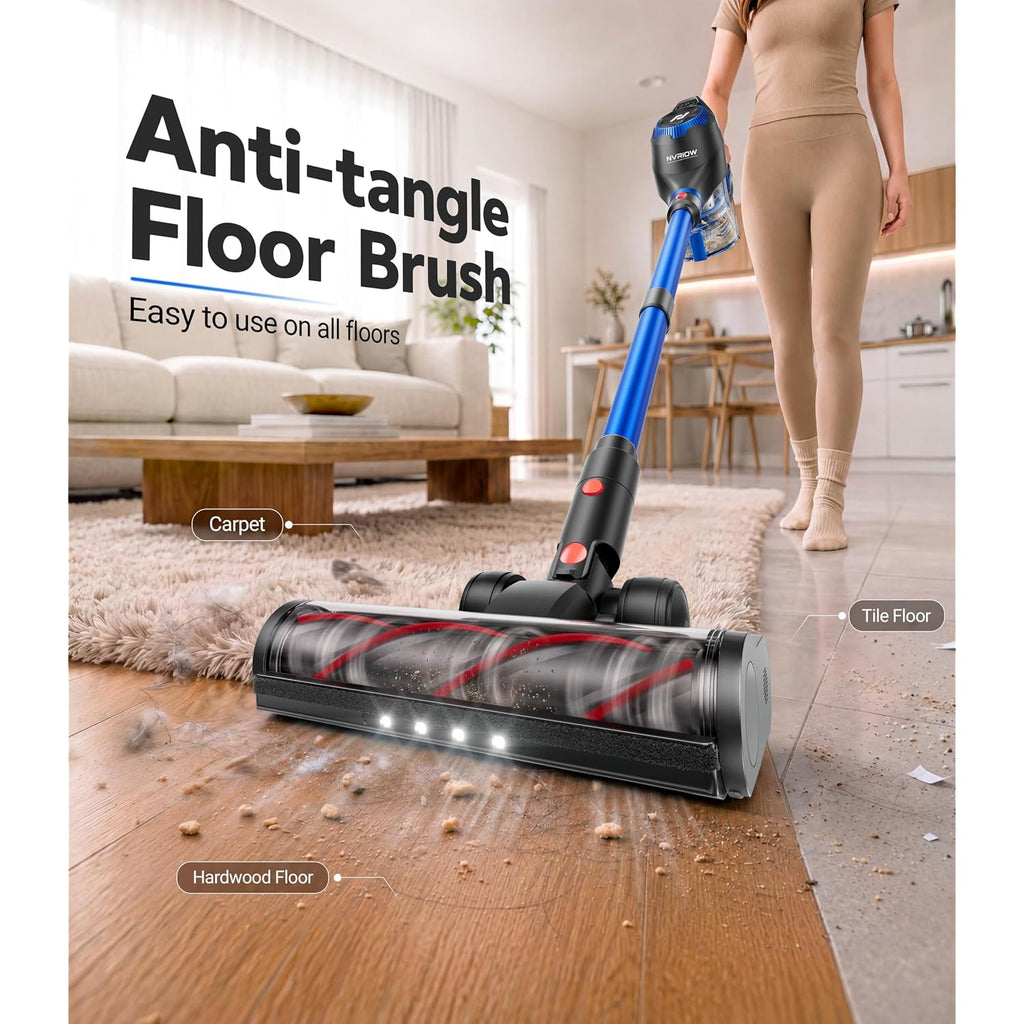 Cordless Vacuum Cleaner, 55Kpa Vacuum Cleaners For Home, Max 80Mins Runtime Stick Vacuum With Led Display&1.5L Dust Cup, Rechargeable Lightweight Handheld Vacuum For Carpet/Hardwood Floor/Pet Hair/Car
