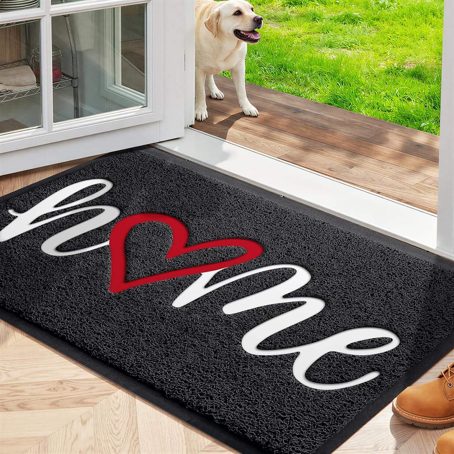 Door Mat Indoor Outdoor Welcome Mat For Entrance, 30X17.5 Black | Heavy-Duty, Low-Profile, Non-Slip, Dirt Trapping Entry Mat, For Home Entrance, Outside Entry, Yard, Floor, Patio, Garage