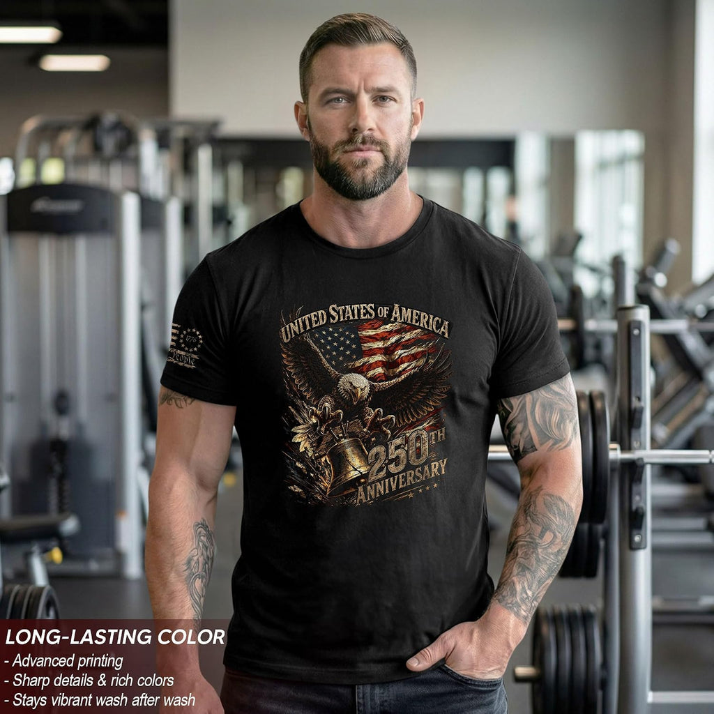 250Th Anniversary Usa Shirt, 1776-2026 Graphic Shirts For Men | Graphic T-Shirt Featuring 1776-2026 Inspired Artwork, Suitable For Holidays, Gatherings, Casual Wear, And Everyday Outfits.