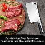 Mueller 7-Inch Meat Cleaver Butcher Knife - German High Carbon Steel, Laser-Tested Razor-Sharp Blade, Heavy Duty Bone Chopper for Meat & Vegetables, Home & Restaurant, Gift for Him