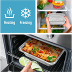 Diplastible Disposable Aluminum Pans With Lids, 9x13 (10pc) And 8x8 Square (10pc) Combo Set, Disposable Baking and Cake Pan (Pack of 20)