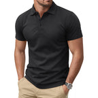 Cotrasen Men'S Polo Shirts Short Sleeve Soft Cotton Pique T-Shirts 3 Buttons Classic Fit Casual Performance Golf Shirts