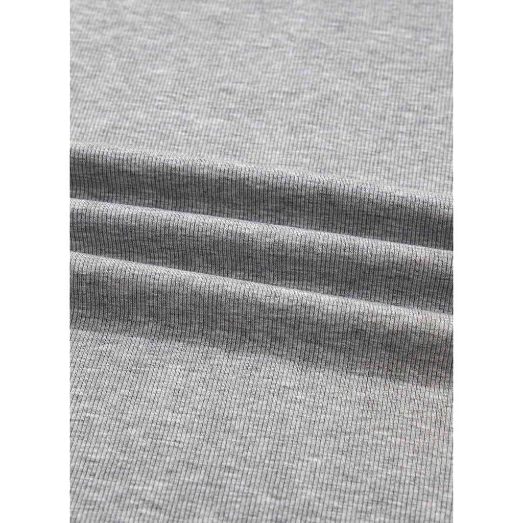 Sidefeel Womens Tops Casual Crewneck Long Sleeve Tops Ribbed Raw Hem Spring T Shirts Slim Fit Basic Tees Blouses