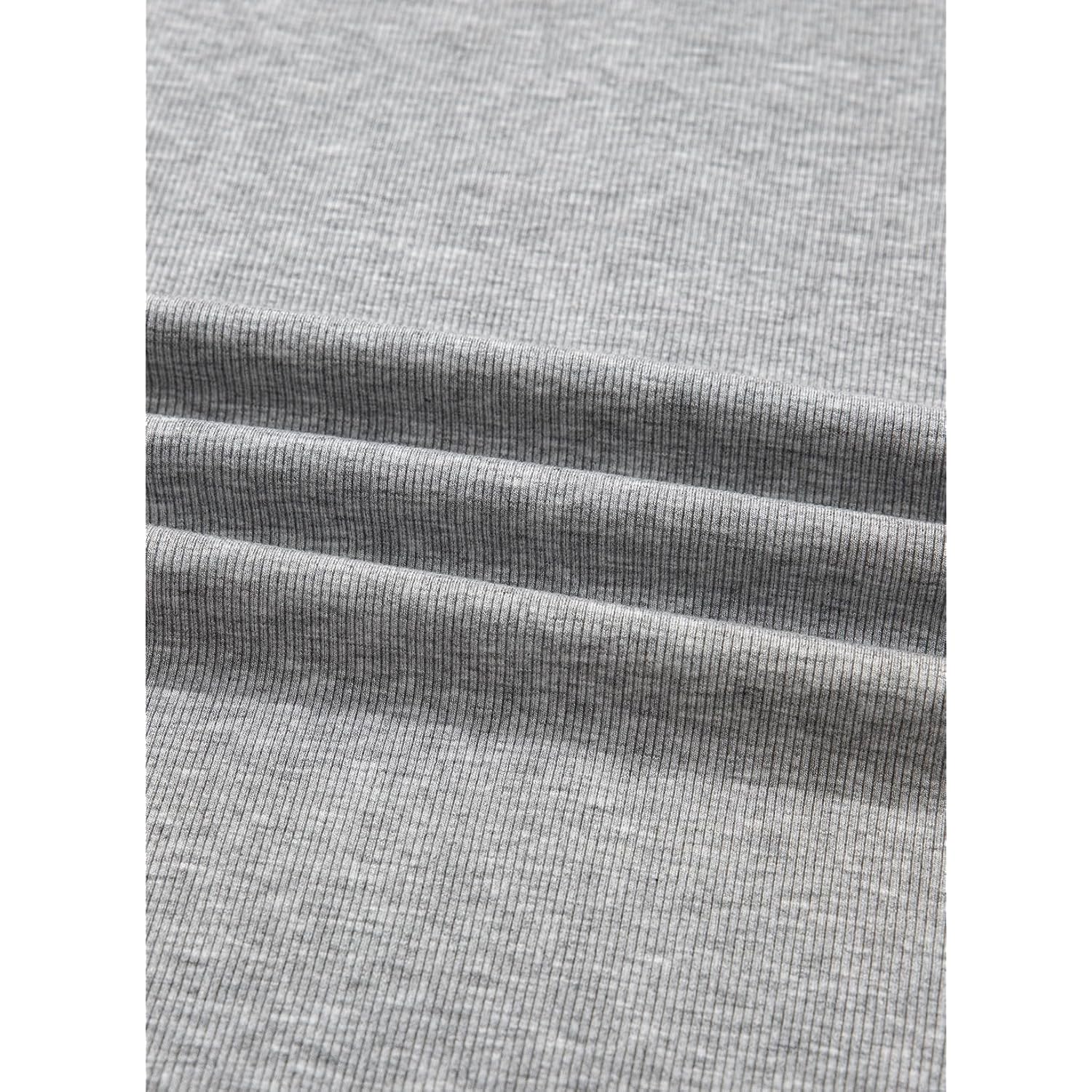 Sidefeel Womens Tops Casual Crewneck Long Sleeve Tops Ribbed Raw Hem Spring T Shirts Slim Fit Basic Tees Blouses