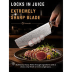 Nakiri Knife - 7" Kitchen Knife For Meat Cleaver And Vegetable Chopping, 12° Edge Razor Sharp High Carbon Stainless Steel Asian Chef Knife With Sheath, Kitchen Gift For Home Cooks Men