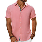 Pj Paul Jones Men'S Button Down Short Sleeve Shirt Casual Summer Beach Textured Wedding Shirts