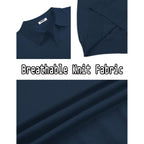 Coofandy Men'S V Neck Short Sleeve Stretch Knit Polo Shirt