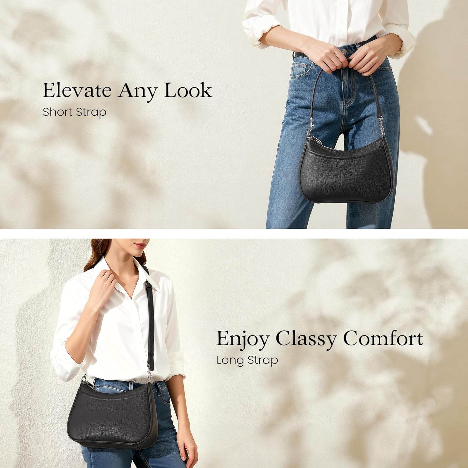 befen Genuine Leather Crossbody Bags for Women Anti Theft Shoulder Purse Trendy Hobo Bag with RFID Womens Handbag Purse