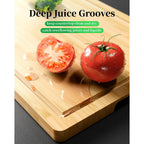 Kitsure Bamboo Cutting Board For Chopping & Serving, Large, Natural | Multi-Sizes Wooden Cutting Boards For Kitchen, Convenient Kitchen Essentials With Deep Juice Grooves