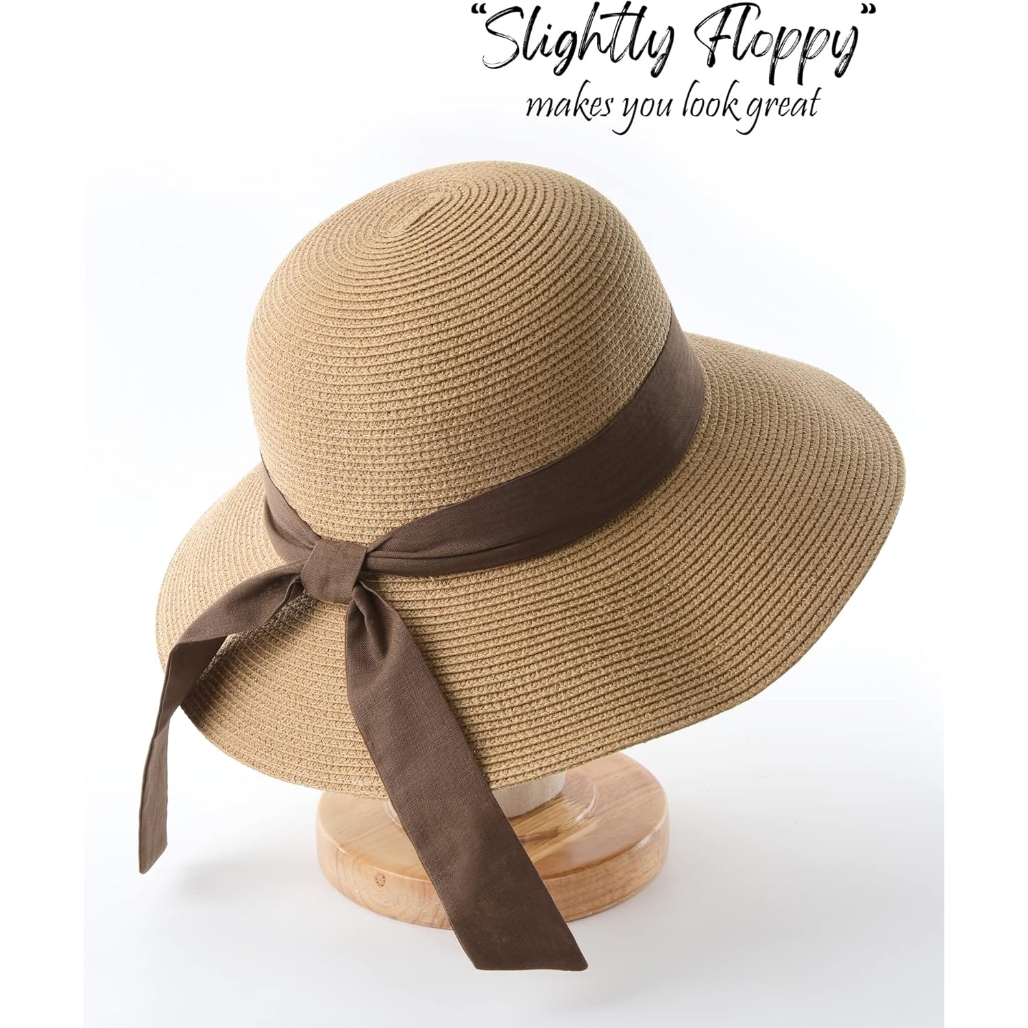 FURTALK Womens Beach Sun Straw Hat UV UPF 80+ Travel Foldable Brim Summer UV Hat