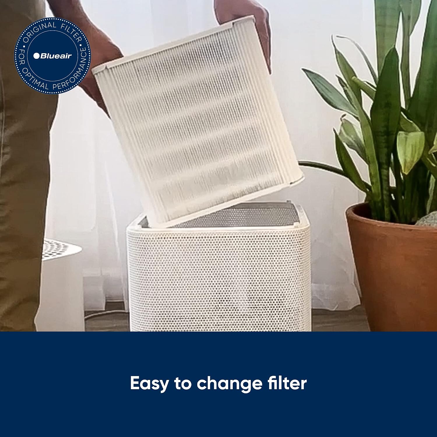 Blueair Genuine Blue Pure 211+ Replacement Filter For 211+ Air Purifiers - Aham Certified, Hepasilent Dual Filtration, Removes Particles & Odors, Genuine Carbon Filter