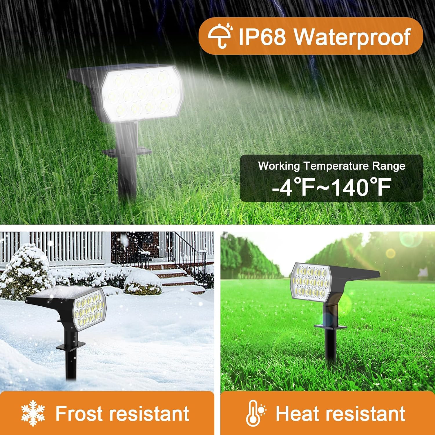 Solar Spot Lights Outdoor, [6 Pack/65 Led/3 Modes] Solar Landscape Spotlights, Solar Powered Christmas Halloween Lights, Ip68 Waterproof Wall Lights For Walkway Yard Garden Driveway(Cool White)