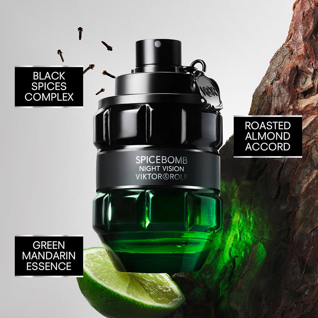 Viktor&Rolf - Spicebomb Men's Cologne Travel Size Set ($50 Value) - Spicebomb Eau de Toilette & Nightvision Eau de Toilette - 0.2 Fl Oz Each Mini Size