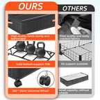 Under Bed Storage With Wheels 2-Pack, Under Bed Storage Containers 66L Clear Lids, Rolling Storage Drawers For Clothes Shoes Blankets, Underbed Organizer Bins(30" L X 16.2" W X 7.5" H)