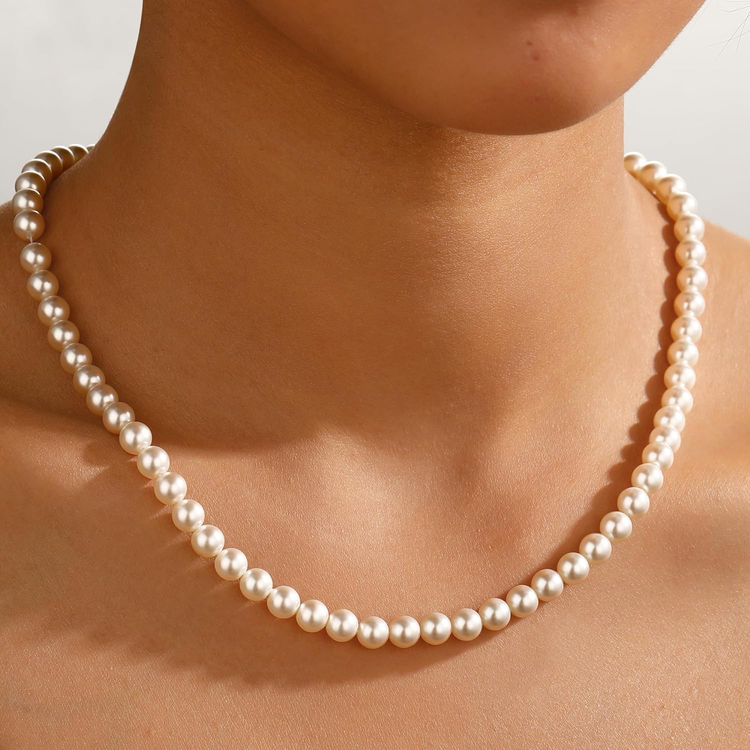Ritach Mothers Day Gifts for Mom Daughter Wife - Real Gold Plated Pearl Necklaces for Women Dainty Round Drop Pearl Necklace Layered Gold Necklace for Women Teen Girl Bridesmaid Wedding Birthday Gifts