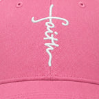 Christian Baseball Cap Embroidered Faith Cross Hat Adjustable Structured Front Panel Thick Raised Stitching