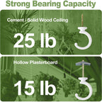 Ceiling Hooks For Hanging Plants - 2 Pack Heavy-Duty Metal Swag Hooks | Metal Hooks Hold Hanging Plants And Lights From Ceilings Or Walls Indoors Or Outdoors; Mounting Hardware Is Included.