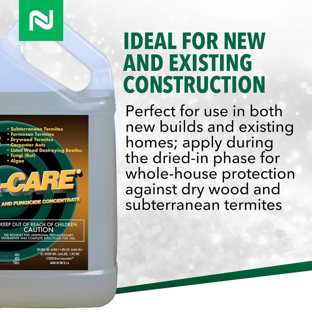Bora-Care Termiticide Insecticide And Fungicide Concentrate, Wood Treatment For Termite And Beetle Prevention, 1 Gallon