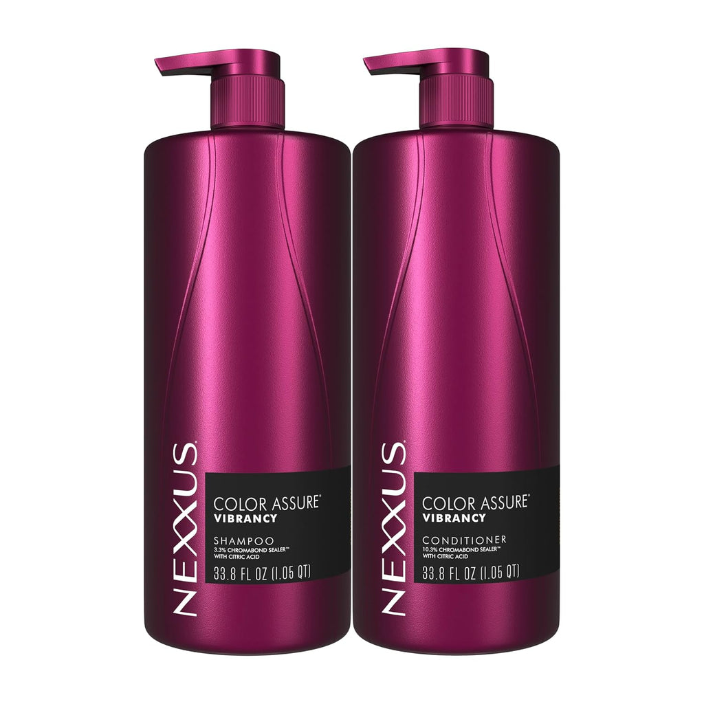 Nexxus Color Assure Color Care 2 Count For Vibrancy Shampoo, Conditioner Color Treated Hair Powered By Chromabond Sealer With Citric Acid 33.8 Fl Oz