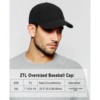 Oversize XXL Baseball Cap for Big Heads 23.6"-25.6", Extra Large Cotton Baseball Hat, Plus Size Unstructured Dad Hats