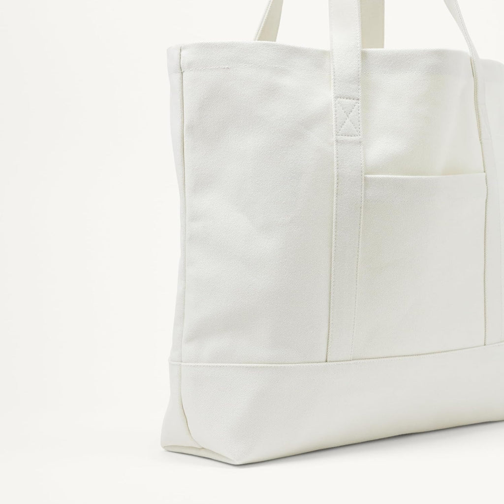Amazon Essentials Unisex Large Heavy Duty Canvas Beach Tote Bag, Natural, One Size