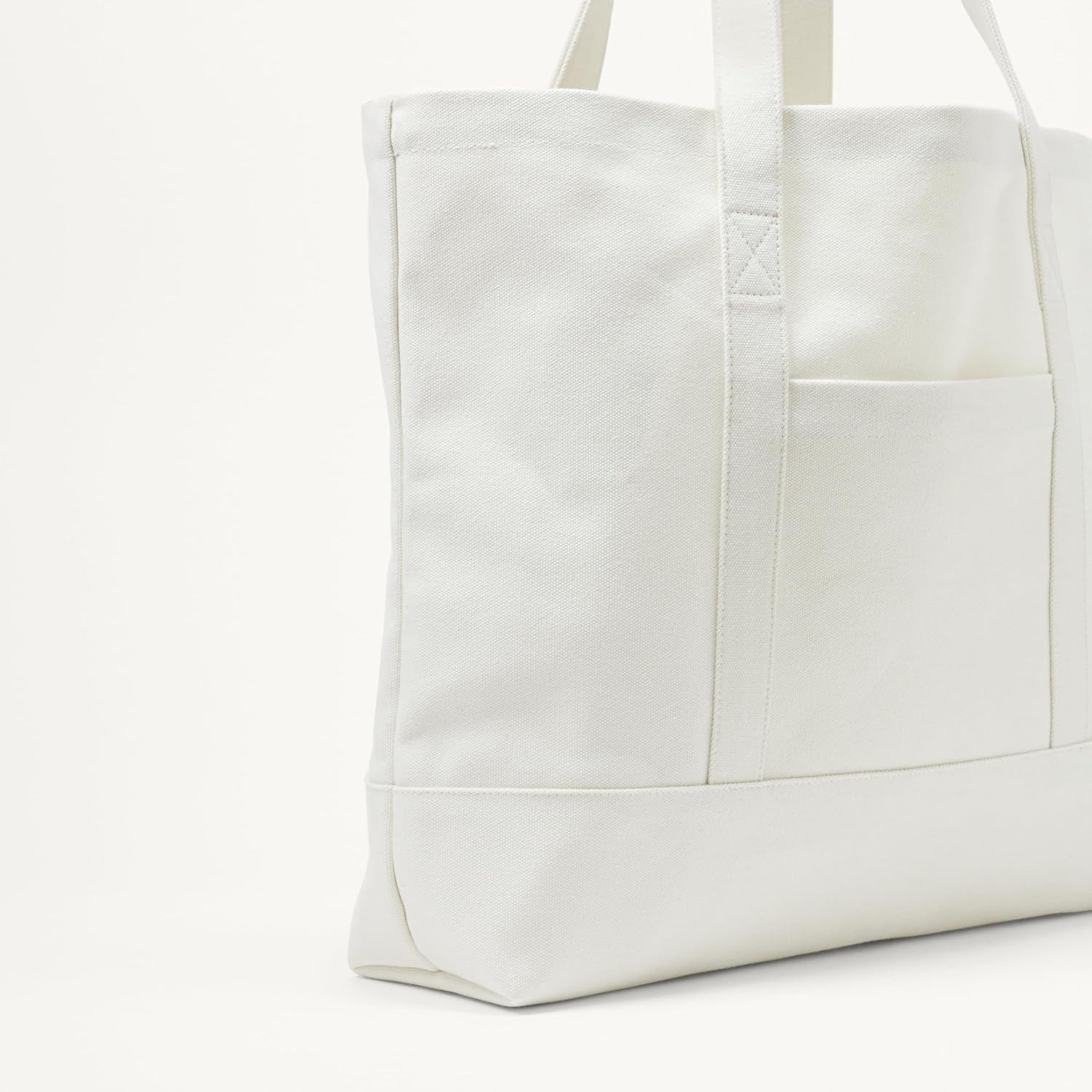Amazon Essentials Unisex Large Heavy Duty Canvas Beach Tote Bag, Natural, One Size