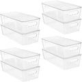 Vtopmart 8Pcs Clear Organizers And Storage Bins With Lids, Stackable Plastic Storage Containers With Handles For Fridge, Freezer, Pantry, Cabinet, Kitchen Organization