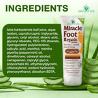Miracle Foot Repair Cream, 8 oz + 1 oz Miracle Hand Repair, Healing Aloe Vera Lotions for Dry, Cracked Hands and Feet (8 oz Foot Cream + 1 oz Hand Cream)