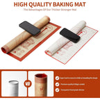 Silicone Baking Pastry Dough Mat - 28X20Inch Extra Large Cookie Bread Rolling Mats Sheet, Nonstick Kitchen Counter Kneading Board, Thick Reusable Pie Cookies Pizza Fondant Making Matt With Measurement