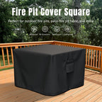 Shinestar Fire Pit Cover Square, Fits For 28-32 Inch Fire Pit Table, Gas Fire-600D Heavy Duty Fabric, Waterproof And Windproof, 32 X 32 X 24 Inches, Black