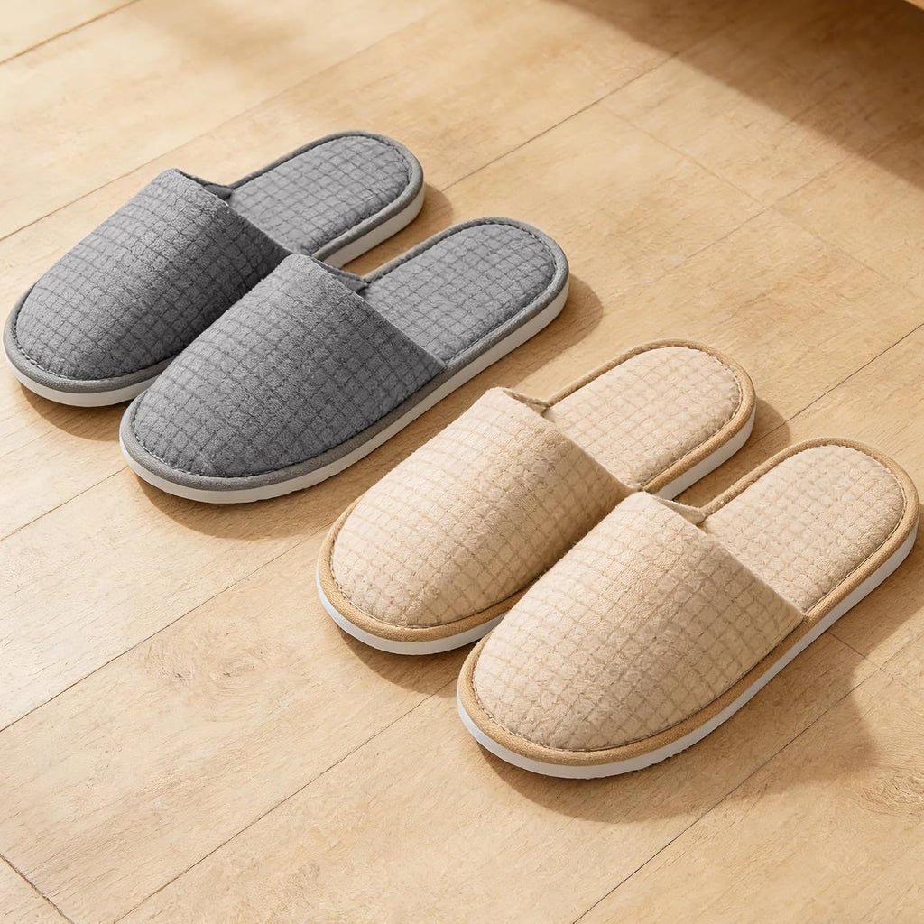 12-20 Pairs Disposable Slippers For Guest, Non Slip Reusable Washable Slippers For Women And Men, Breathable House Slippers Indoor Outdoor For Hotel Essentials Shoeless Home Spa Travel