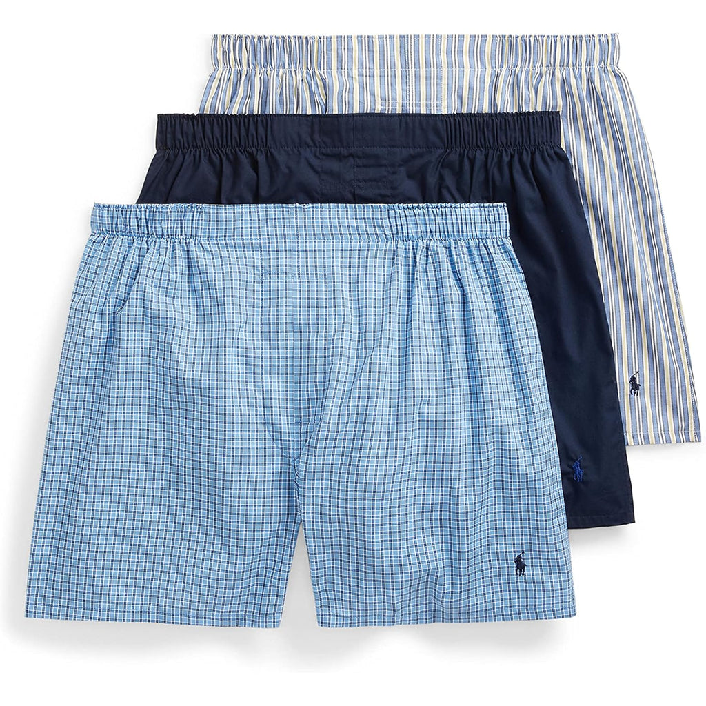 Polo Ralph Lauren Underwear Boxers Pack, 3-Pack, Classic Fit Cotton Woven Men'S Underwear, (Big & Tall Availble)