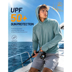 Mier Men'S Upf 50+ Sun Protection Hoodie Long Sleeve Spf Fishing Hiking Running Thumbhole Shirts Hooded Quick Dry Lightweight