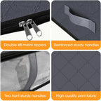 Under Bed Storage Bags 3 Pack, 40L Large Clothes & Comforter Storage Containers With Clear Window, Breathable Fabric Organizer For Blankets, Bedding, Seasonal Clothing