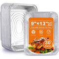 Aluminum Foil Pans 9x13 Disposable – 30 Pack Half Size Aluminum Foil Heavy Duty deep Steam Table Pan, Tin foil Turkey Sheets Tray Chafing Grill Accessories for Cooking, Baking, Storing, Food Prepping