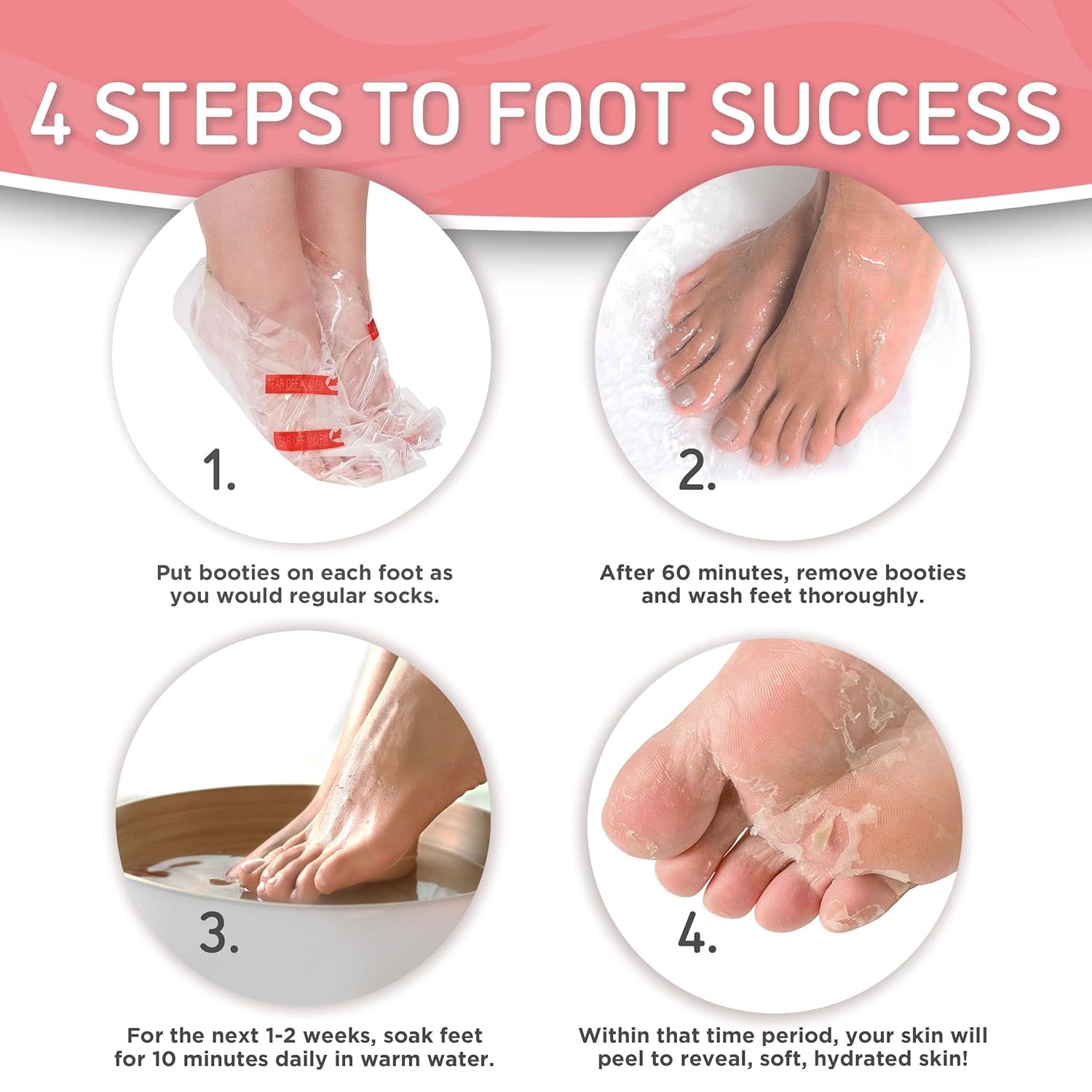 Dermora Soft Touch Foot Peel Mask - Pack of 2 Feet Peeling Masks for Dry, Cracked Heels & Calluses - Exfoliating Foot Mask Peel for Baby Soft Skin (Original)
