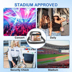 Clear Bag For Stadium Events Clear Purse For Women Crossbody Bag Adjustable Shoulder Strap For Concert Sports Festival