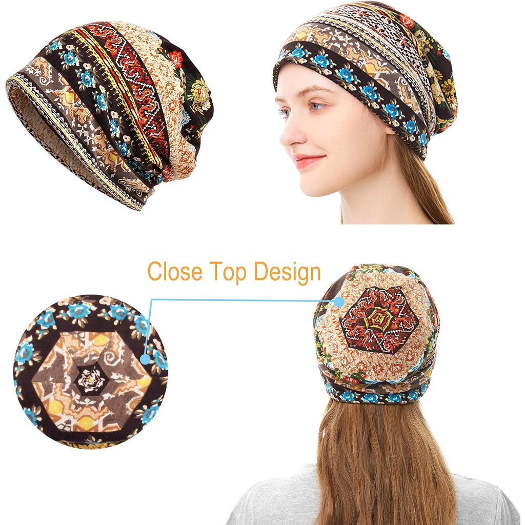 Cotton Slouchy Beanie Hip-Hop Soft Lightweight Running Beanie Adult Skull Hats Cap for Men Women Multicolor1-4pk