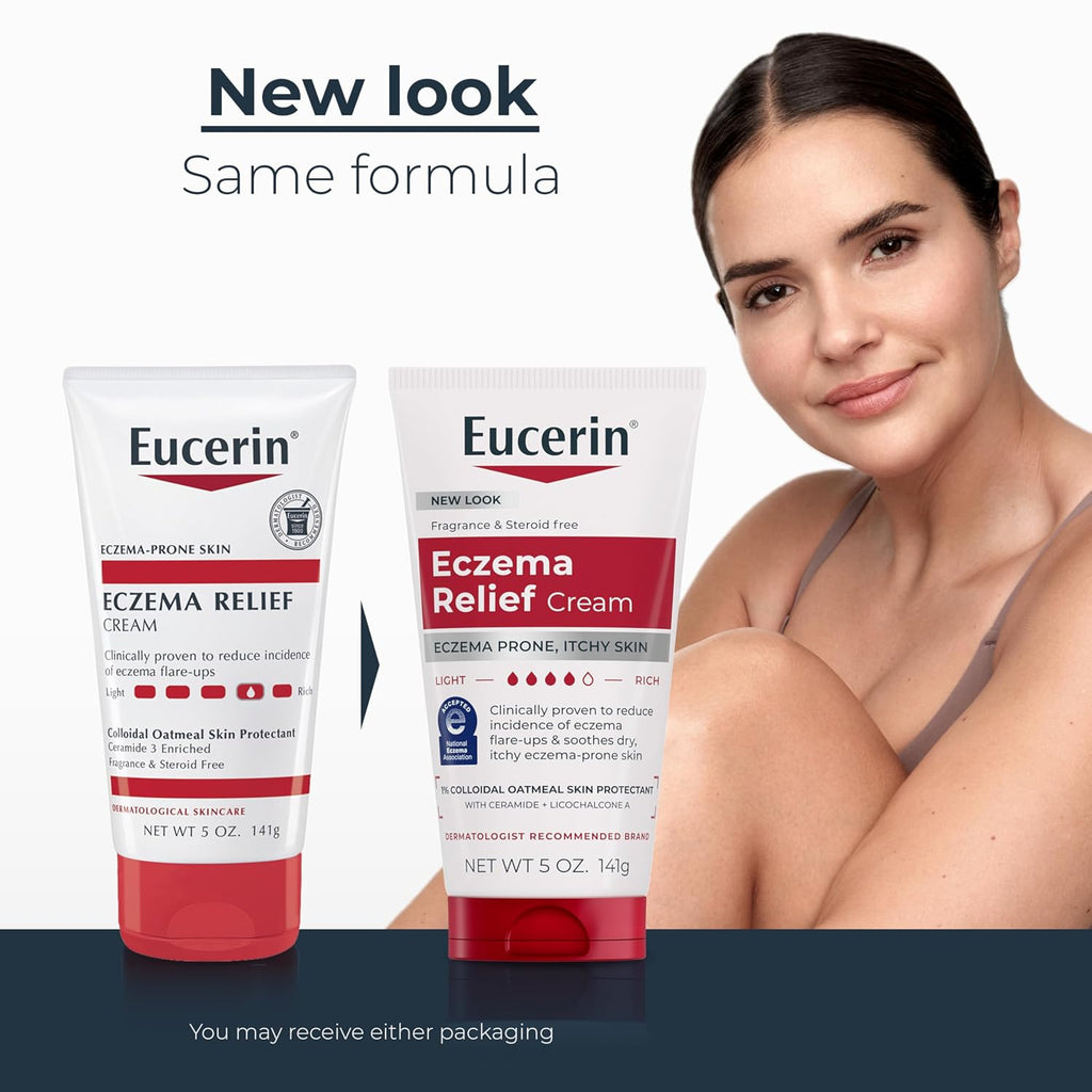 Eucerin Eczema Relief Body Cream, Colloidal Oatmeal Enriched, Steroid Free Eczema Cream, 5 Oz Tube