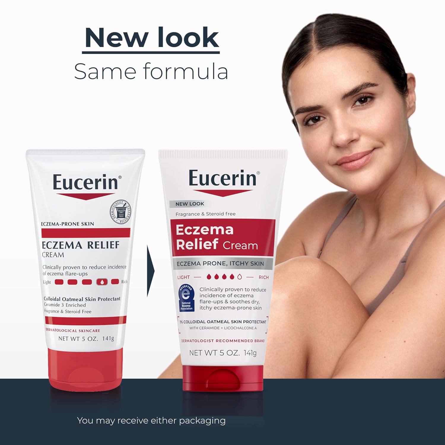 Eucerin Eczema Relief Body Cream, Colloidal Oatmeal Enriched, Steroid Free Eczema Cream, 5 Oz Tube
