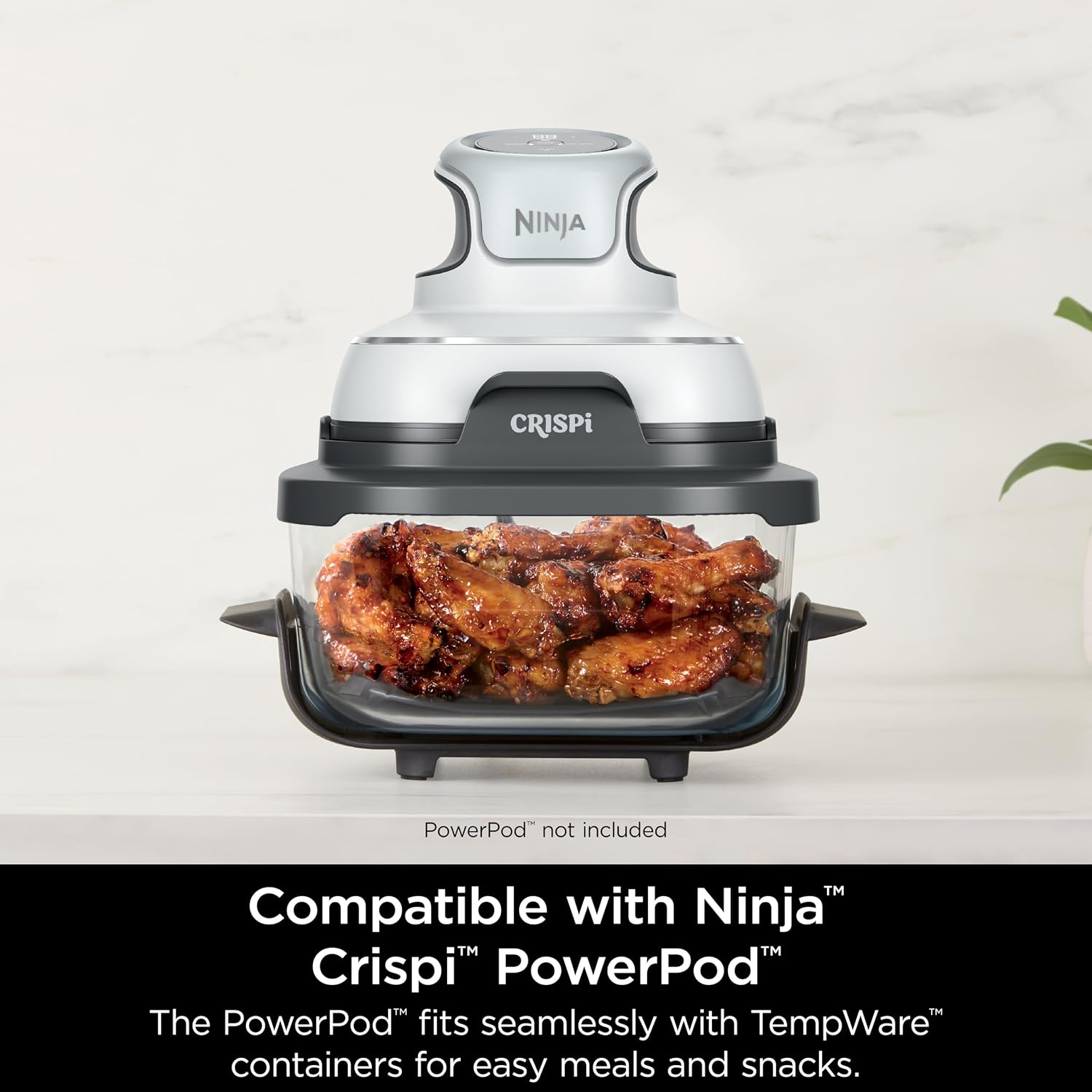 Ninja 4-Qt Cleancrisp™ Glassware Container With Storage Lid, Compatible With Ninja Crispi Fn101 & As101 Series, Microwave, Freezer & Dishwasher Safe, Pfas & Ptfe Free Glass, Xsksfn4Qt