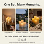 Waterproof Flameless Candles, 12 Pc Battery Operated Led Pillar Candles With 2 Remote Controls & Timer, Flickering Indoor Outdoor Candles For Wedding, Patio, Easter, Bathroom, Home Decor, 4''5''6''