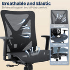 Ergonomic Office Chair, Mesh Computer Desk Chairs With Adjustable Lumbar Support, 3D Armrests, Tilt Function, Comfy Wide Seat, Swivel Executive Work Task Chair For Company And Home
